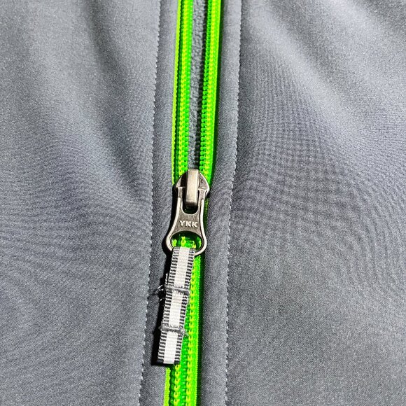 Gray Boys Size M Columbia Fall Jacket with Neon Green Zipper - Picture 5 of 16